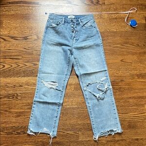 Pistola Light Blue Distressed Straight Leg Jeans